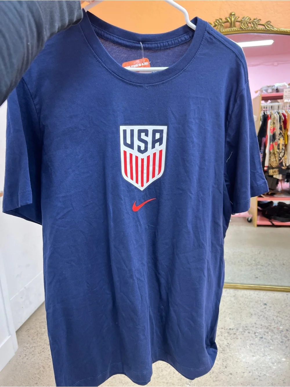 Nike Men’s USA Crest T-Shirt - Navy with Red Accents